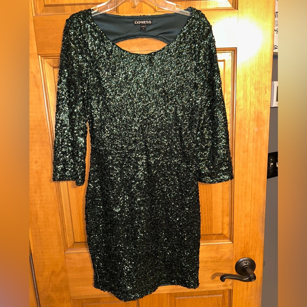 Green Express Sequin Dress. Size 0.